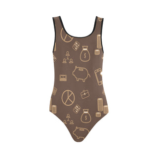 Accountant Pattern Vest One Piece Swimsuit - TeeAmazing