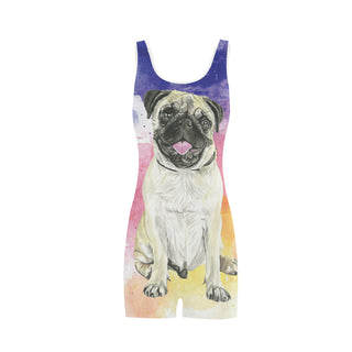 Pug Water Colour No.1 Classic One Piece Swimwear - TeeAmazing