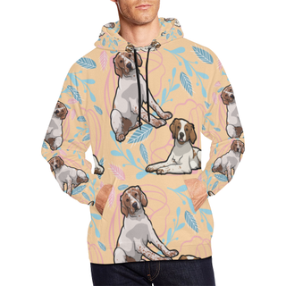 Brittany Spaniel Flower All Over Print Hoodie for Men - TeeAmazing