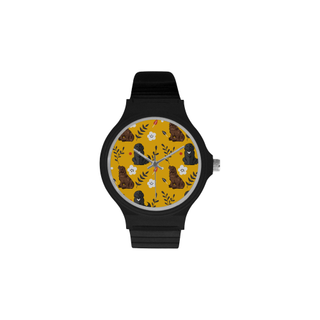Newfoundland Flower Unisex Round Plastic Watch(Model 302) - TeeAmazing