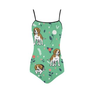 Beagle Flower Strap Swimsuit ( Model S05) - TeeAmazing