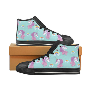 Unicorn Black Men’s Classic High Top Canvas Shoes /Large Size - TeeAmazing