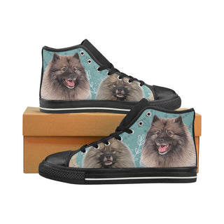 Keeshond Lover Black High Top Canvas Women's Shoes/Large Size - TeeAmazing