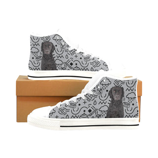 Curly Coated Retriever White Men’s Classic High Top Canvas Shoes /Large Size - TeeAmazing