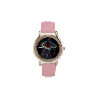 Italian Greyhound Glow Design 2 Women's Rose Gold Leather Strap Watch - TeeAmazing