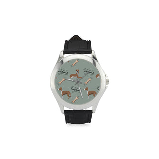 Greyhound Pattern Women's Classic Leather Strap Watch - TeeAmazing