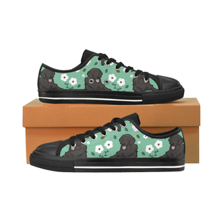 Curly Coated Retriever Flower Black Men's Classic Canvas Shoes/Large Size - TeeAmazing