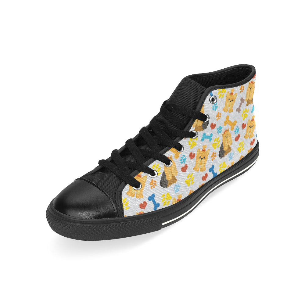 Shih Tzu Pattern Black High Top Canvas Shoes for Kid - TeeAmazing