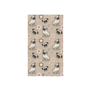 Pug Flower Custom Towel 16"x28" - TeeAmazing
