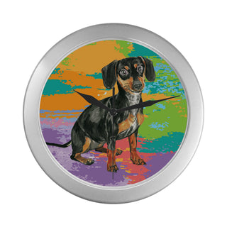 Dachshund Water Colour No.2 Silver Color Wall Clock - TeeAmazing