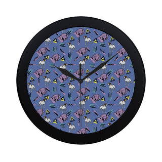 German Shorthaired Pointer Pattern Black Circular Plastic Wall clock - TeeAmazing