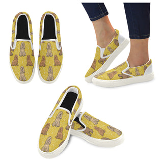 Cocker Spaniel White Women's Slip-on Canvas Shoes - TeeAmazing