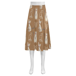 Javanese Cat Mnemosyne Women's Crepe Skirt (Model D16) - TeeAmazing