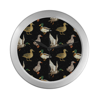 Mallard Duck Silver Color Wall Clock - TeeAmazing
