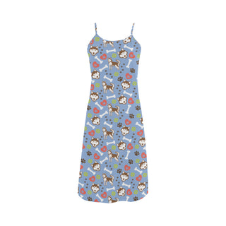 Alaskan Malamute Pattern Alcestis Slip Dress - TeeAmazing