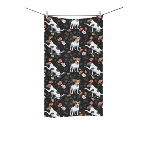 Jack Russell Terrier Flower Custom Towel 16"x28" - TeeAmazing