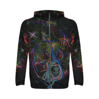 Staffordshire Bull Terrier Glow Design All Over Print Full Zip Hoodie for Men - TeeAmazing