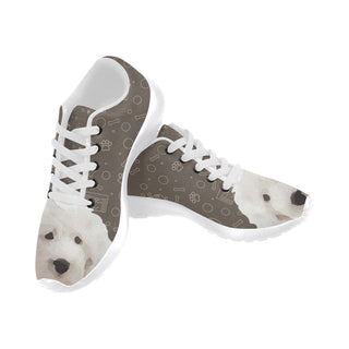Old English Sheepdog Dog White Sneakers for Men - TeeAmazing