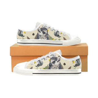 Lemur White Men's Classic Canvas Shoes - TeeAmazing