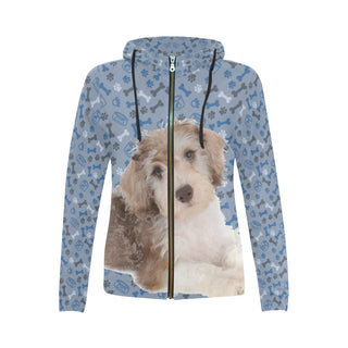 Schnoodle Dog All Over Print Full Zip Hoodie for Women - TeeAmazing