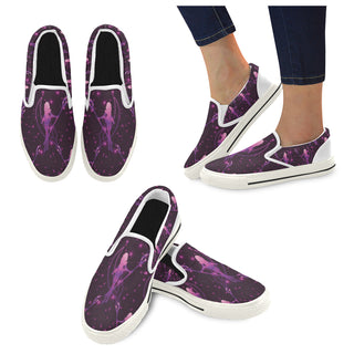 Sailor Saturn White Women's Slip-on Canvas Shoes/Large Size (Model 019) - TeeAmazing