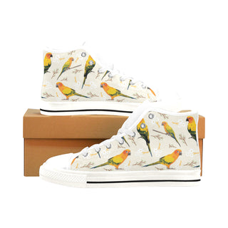 Conures White Men’s Classic High Top Canvas Shoes /Large Size - TeeAmazing