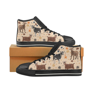 Goat Black High Top Canvas Shoes for Kid - TeeAmazing