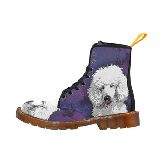 Poodle Painting Black Boots For Men - TeeAmazing