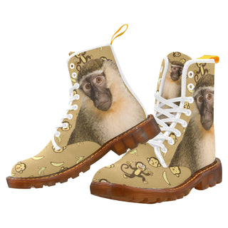 Monkey White Boots For Women - TeeAmazing