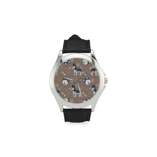 Siberian Husky Pattern Women's Classic Leather Strap Watch - TeeAmazing