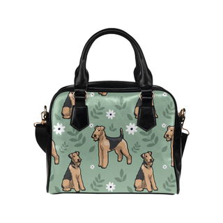 Airedale Terrier Flower Shoulder Handbag - TeeAmazing