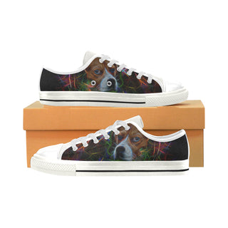 Beagle Glow Design 2 White Low Top Canvas Shoes for Kid - TeeAmazing