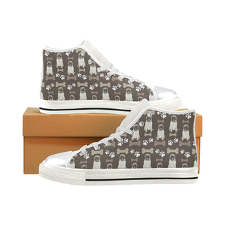 Pug Water Colour Pattern No.1 White Women's Classic High Top Canvas Shoes - TeeAmazing