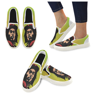 Bob Marley White Women's Slip-on Canvas Shoes - TeeAmazing