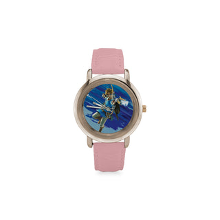 Link with Arrow Women's Rose Gold Leather Strap Watch - TeeAmazing