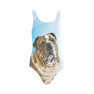 English Bulldog Water Colour No.1 Vest One Piece Swimsuit - TeeAmazing