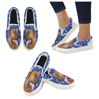 Tosa Dog White Women's Slip-on Canvas Shoes - TeeAmazing