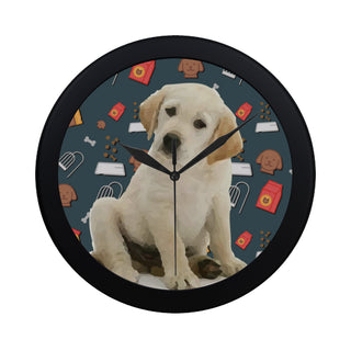 Goldador Dog Black Circular Plastic Wall clock - TeeAmazing