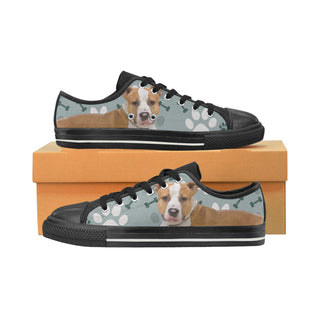 American Staffordshire Terrier Black Women's Classic Canvas Shoes - TeeAmazing