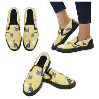 American Wirehair Black Women's Slip-on Canvas Shoes - TeeAmazing