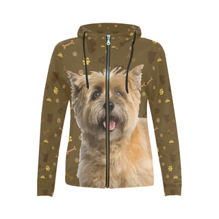 Cairn Terrier Dog All Over Print Full Zip Hoodie for Women - TeeAmazing