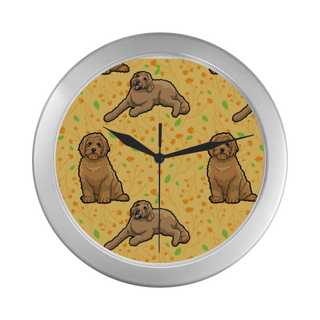Australian Goldendoodle Flower Silver Color Wall Clock - TeeAmazing