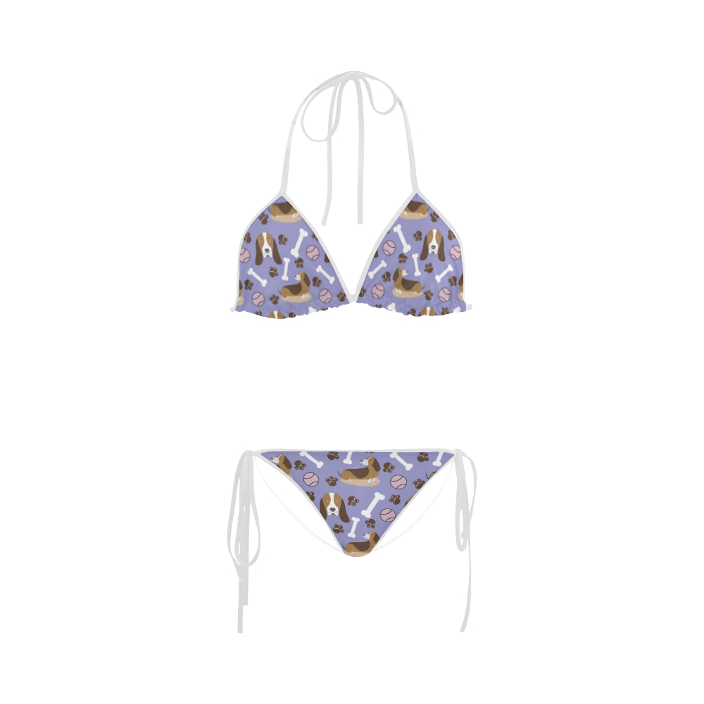 Basset Hound Pattern Custom Bikini Swimsuit - TeeAmazing