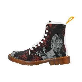 Daryl and Zombie's Hands White Boots For Women - TeeAmazing