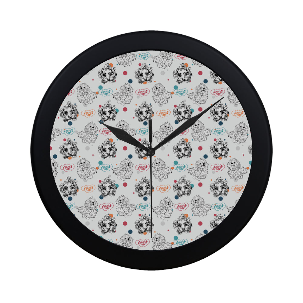Maltese Pattern Black Circular Plastic Wall clock - TeeAmazing
