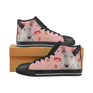 Bull Terrier Dog Black Men’s Classic High Top Canvas Shoes - TeeAmazing