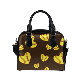 Softball Heart Pattern Shoulder Handbag - TeeAmazing