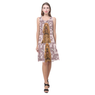 American Cocker Spaniel Sleeveless Splicing Shift Dress - TeeAmazing