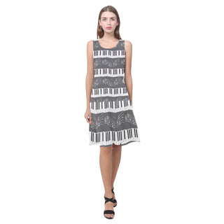 Piano Pattern Sleeveless Splicing Shift Dress - TeeAmazing