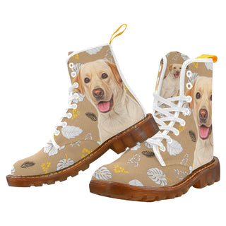 Labrador Retriever Lover White Boots For Women - TeeAmazing